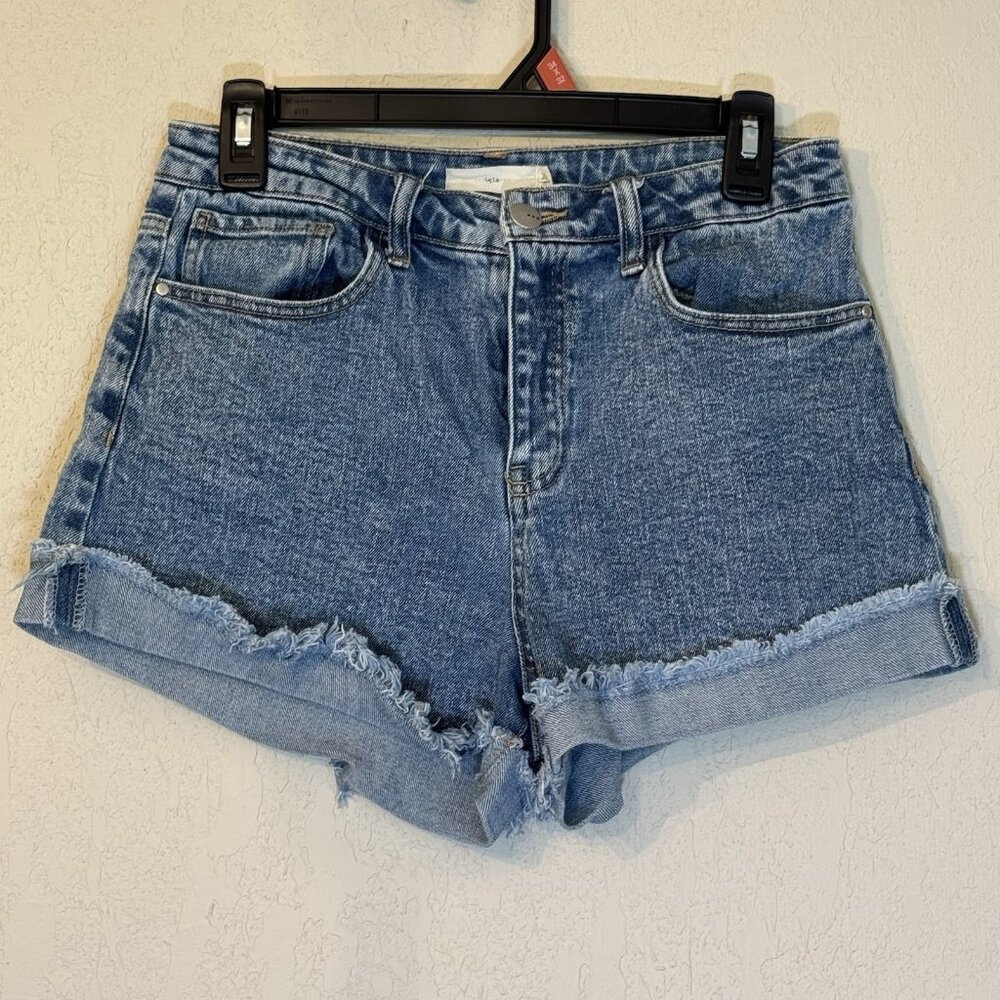 TGLA Size 26 High Rise Vintage Wash Jean Shorts